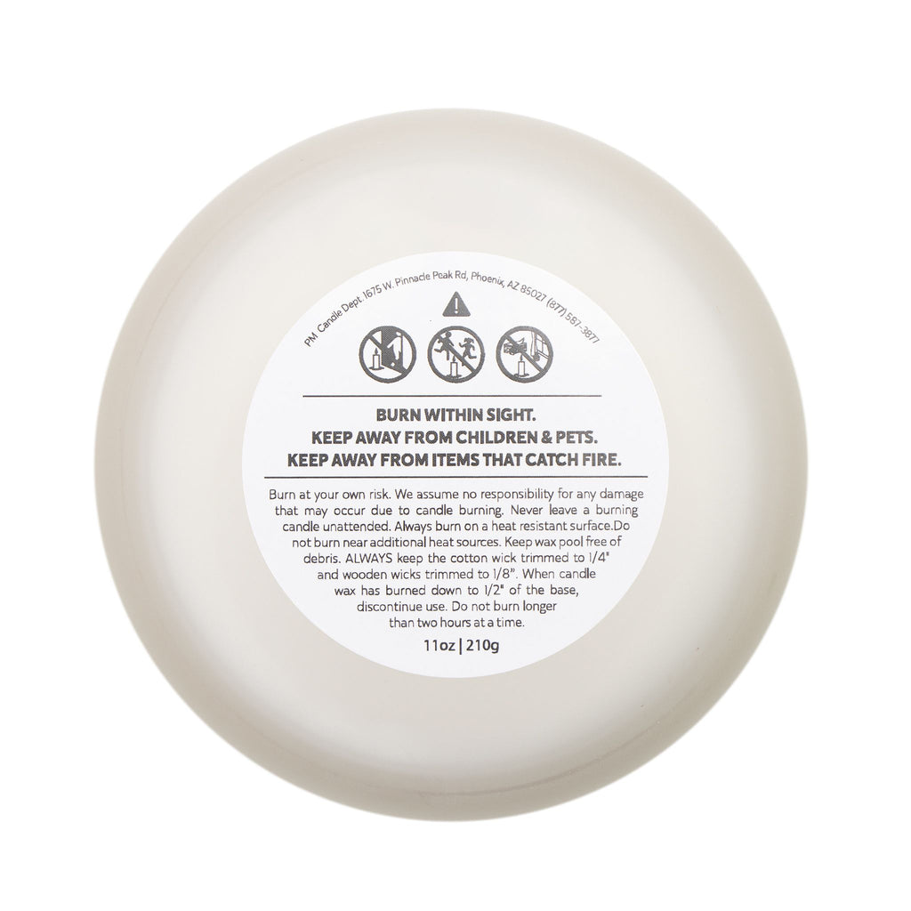 Autumn Nights Scented Candle — Frosted Glass 11oz Wooden Lid