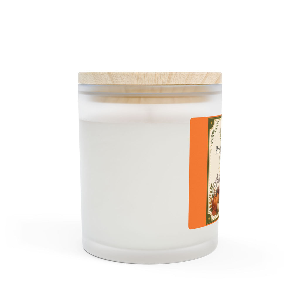 Autumn Nights Scented Candle — Frosted Glass 11oz Wooden Lid